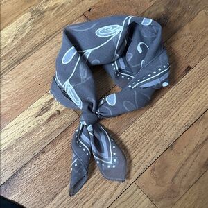 Italian Scarf Grey Hankerchief Bandana Made in Italy Grey White 19.5x19.5
